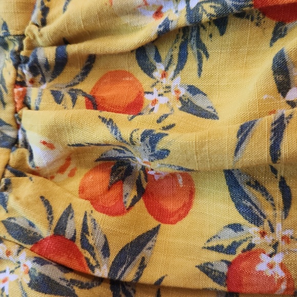 Wild Fable Orange Print Romper Shirred Bodice - Picture 5 of 5